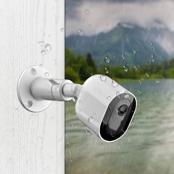 Set med 3 vita metallväggfästen för intelligenta Arlo säkerhetskameror - justerbart stöd för inomhus-/utomhusbruk för ARLO-kameror och andra kompatibla mo