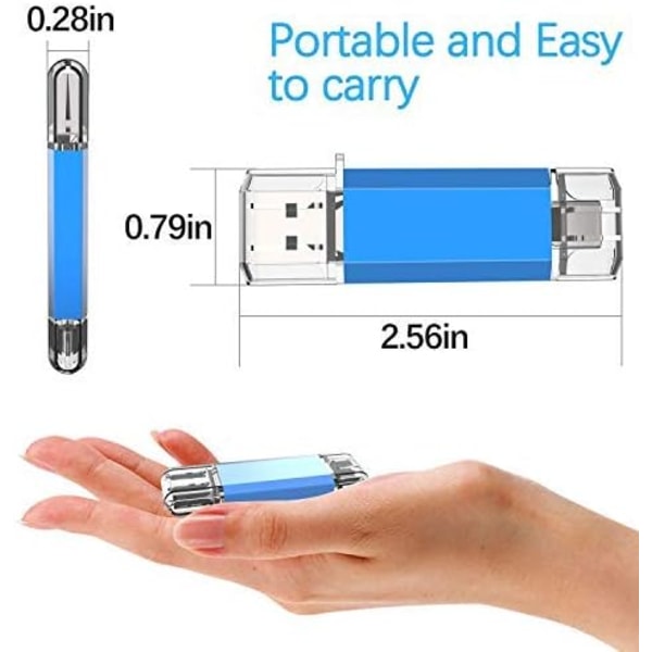 Type C 128GB USB 3.0 Clef USB 128GB 2 i 1 Clef Memory Stick OTG Flash Drive 128 Giga 3.1 U Disk Keychain Høj Hastighed Vandtæt Dual Kompatibel wi