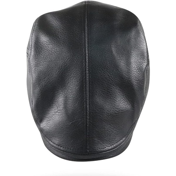 Men's Beret Cap Adjustable PU Leather Newsboy Ivy Gol Hat 56-60 C