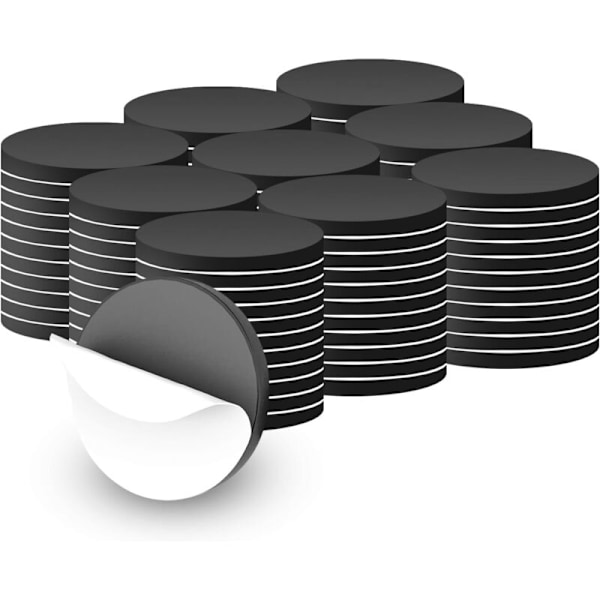 100 Stk. 20 mm Runde Magnetiske Klistermærker, Kraftige Selvklæbende Runde Magneter, Selvklæbende Magnetiske Klistermærker, Selvklæbende Magnet, Runde Magneter med Selvklæbende Bagside