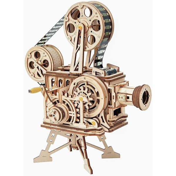 Tredimensjonalt trepuslespill, mekaniske modellbyggesett, ingeniørmodellbyggesett, klassisk håndholdt filmprosjektor for voksne og tenåringer