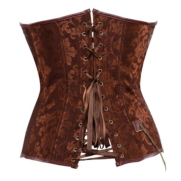 Magkontroll Korsett Punk Läder Goth Shapewear Korsett Bältad Maskerad