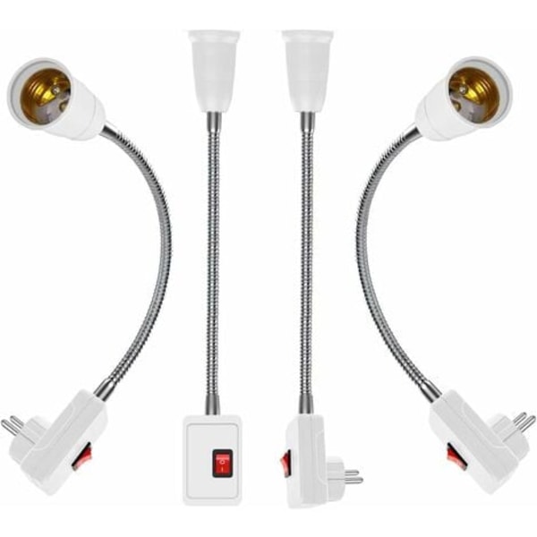 4 STK Pæreholder E27 EU Plug-in LED Væglampe Arbejdslampe med kontakt E27 Lampe Adapter Vægfatning forlængerledning E27 fatning