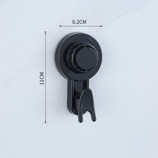 Pack Wall Suction Cup Hook, Powerful Punch-Free Single Hook, Traceless Clothes Hook Behind Kitchen Door--Black