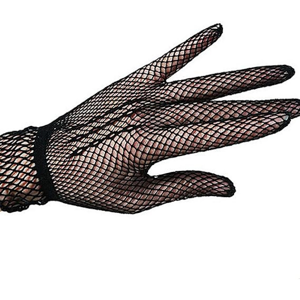 Svarta fisknät spets handskar långa mesh handskar