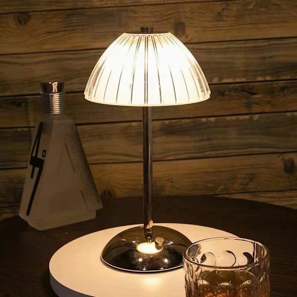 LED-bordlampe på batteri, batteridrevet bordlampe, dimbar LED-bordlampe - nattbordslampe for stue, soverom, 3 lysfarger
