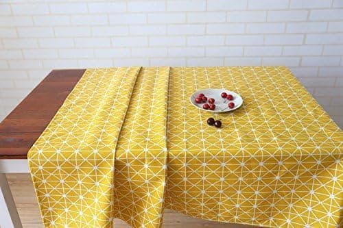 Rektangulär bordsduk Bomull och linne bordsdukar Twill bordsduk Enkel stil Värme- och fuktbeständighet（Gul,120×160cm）