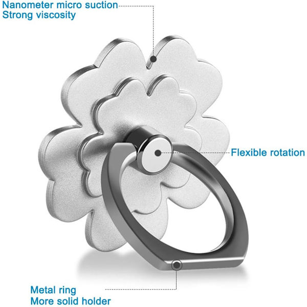 Mobiltelefon Ringhållare, 5 Pack Universal Finger Ring Stativhållare Kompatibel med iPhone XS Max XR X 8 7 6 6s Plus Ipad Samsung Smartphones Tablet -