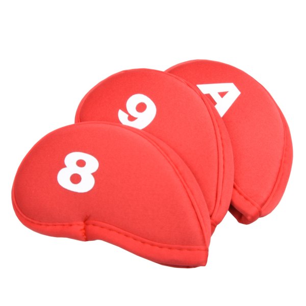 Red - Golf Club Covers, 10pcs Golf Club Head Covers Golf Club Protective Golf Covers with Alphanumeric Printing Golf Head Covers