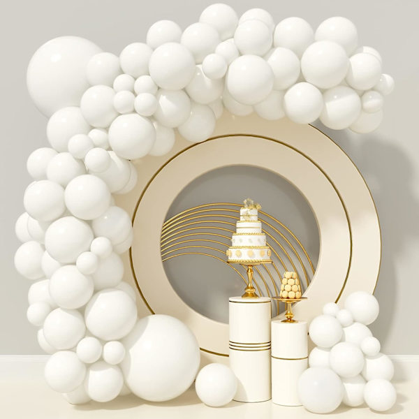Hvide Balloner Hvid Ballonbue Girlande Kit Hvide Latex Balloner Bryllupsdekorationer Fødselsdagsartikler Babyshower Graduering Hvid Temafest Ba