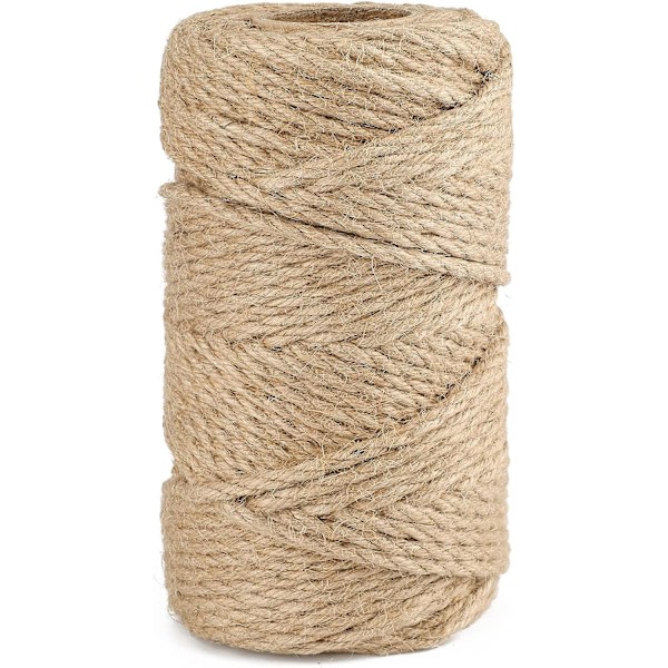Jute Twine Rope 6mm, 50 metriä hamppuköysi, puutarhaköysi DIY:lle, puutarhanhoitoon, pakkaamiseen