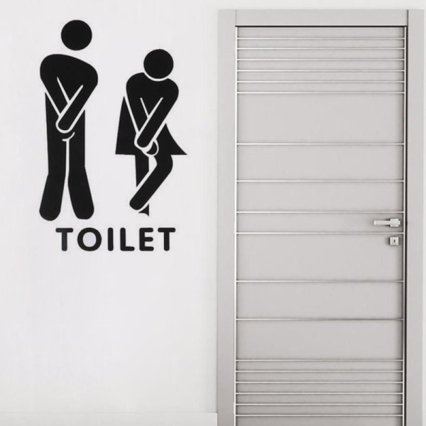 Mand Kvinde Toilet WC Fjernelse Husholdning Hjem Væg Sticker Plakat Væg Dekoration til Soveværelse Stue Badeværelse Køkken Vindue Glas