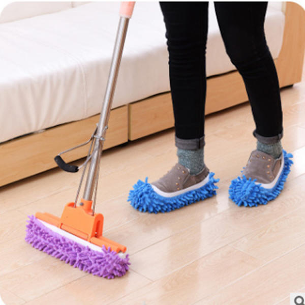 Sett med 2 par multifunksjonelle mikrofiberslippers, blå