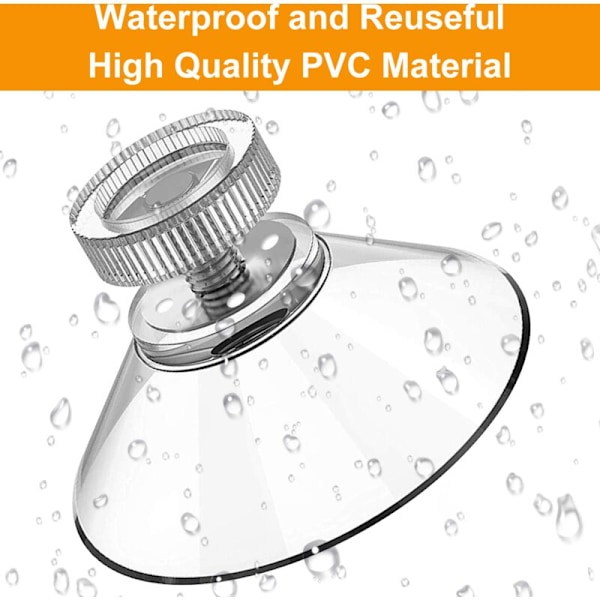 DIYEXPERT 8 x Sugproppar 40 mm med M4x10mm M4x10mm med transparenta vingmuttrar - Tillverkad i Tyskland
