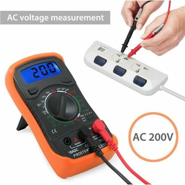 Digital Multimeter Mini-Multimeter Manuellt Område Testare Meter DMM COMPOT För DIY Spänningstest AC DC DC DC Resistor Voltmeter Ohmmeter med LCD-skärm
