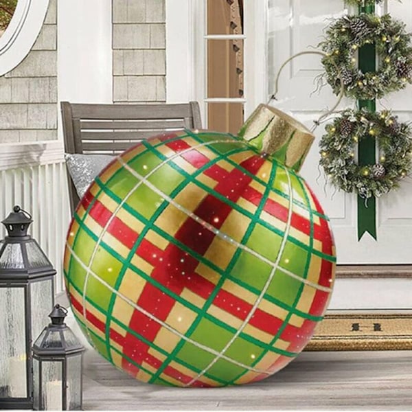 Ytterligare en dekoration till jul, julkula 60 cm, uppblåsbara julkulor utomhus julkula i PVC, personliga julkulor för gar