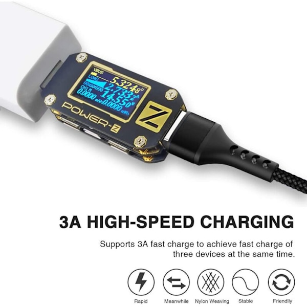 Multipel laddningskabel 4 i 1 flätad nylon Flera USB snabbladdningskablar C typ C.