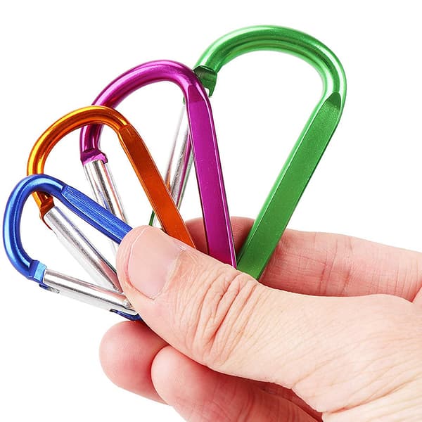 3 stk D-ring karabiner (tilfeldig farge)
