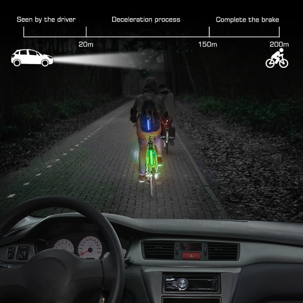 4-pakke 3-modus LED-blinkende reflekterende LED-hengelampe for barn Reflekterende reflekterende lysstripe for skolebag ryggsekk fotturer løping jogging gjør