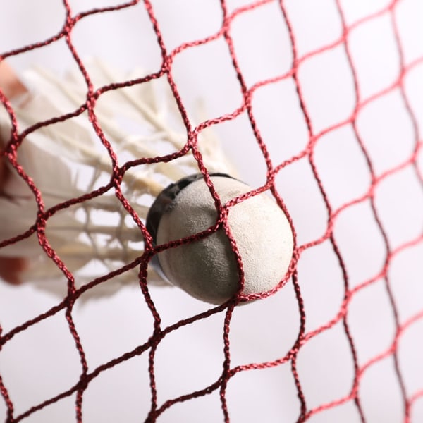 Rødt nylon badmintonnet uden forstærkning, indendørs/udendørs