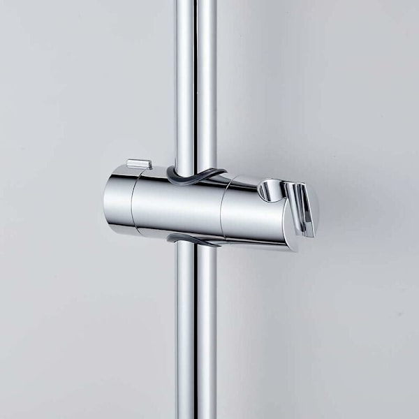 Dusjhodeholder for bad, justerbar dusjklemme, krom