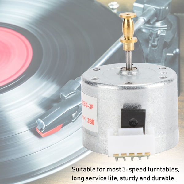 DC 12 V 3-nopeuksinen vinyylilevysoittimen moottori 25 mm asennusreiällä, 78 rpm