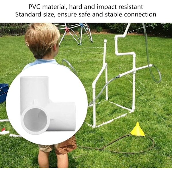 3-vejs vinkelforbindelser, 10 stk. PVC-plast 3-vejs PVC-slangeforbindelse Turk-vinkelstik, PVC PVC-rørforbindelser i PVC 20 mm indvendig diameter