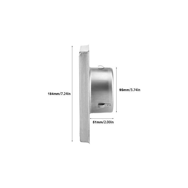 Ventilationsgitter, stribegitter udendørs udløbsgitter gitter anti-retur holder beskyttelsesgitter mod vejrlig rustfrit stål udløb 100mm