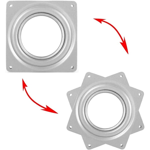 Kulelager dreieplate, dreieplate, dreiefot, 360 graders roterende plate, dreie firkantet metall, stang for dreibar båtkrakk, seteplate for dreiekrakk