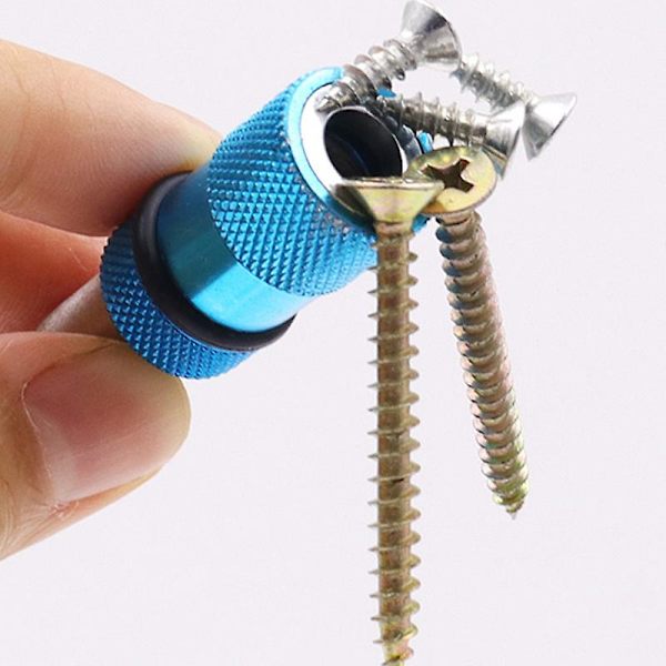 2x Magnetisk Gipsskrue Bit Holder 1/4 Tommers Sekskant Skaft Hurtigutløser Adapter Tilkobling For Forlengelse Konvertering Skrutrekker Sølv