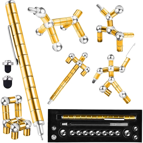 Magnetisk Stress Relief Penna - Rolig Present för Barn/Vänner (Guld)