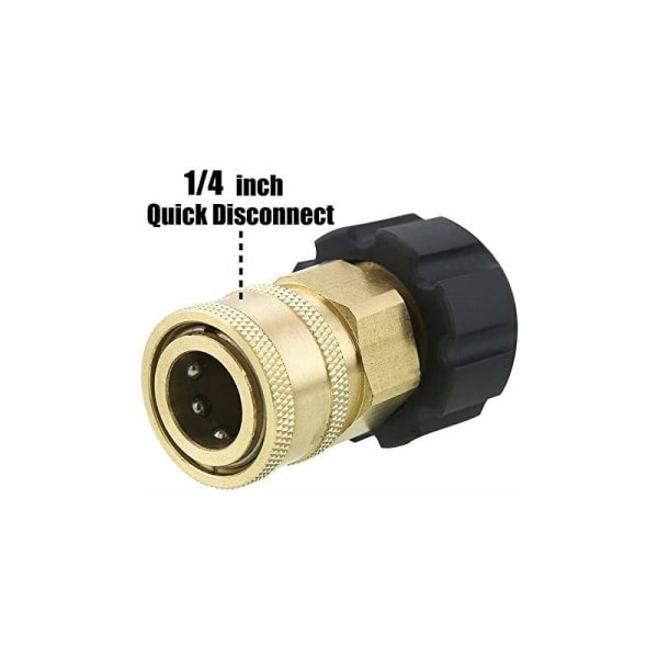 POWERTOOL M22 hann til 1/4 trykk Spyleslange Adapter Messing Innvendig Gjenge Hurtigkobling Deler