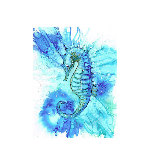 Diamantmaleri Full Rhinestones Blue Seahorse Dyr DIY, DIY