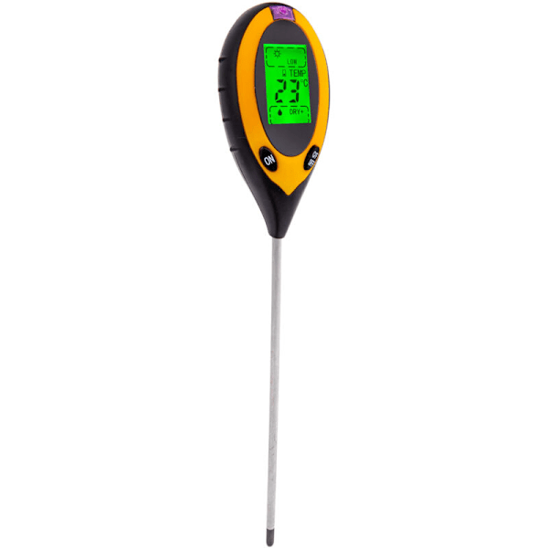 Jordtester 4 i 1 til test af pH-meter, sollys, temperatur, hygrometer