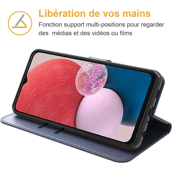 Fodral för Samsung Galaxy A13 4G / 5G (Blå Bok), Samsung A13 Lite Fodral, Premium PU Läder Skyddande Skal, Magnetisk Stängning Väska, Flip Case Compa