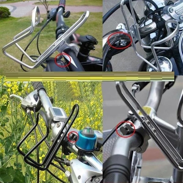 Motorcykelhållare, cykelstyre stöd, flaskhållare i aluminiumlegering, mugghållare