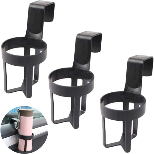 3 Pack - Universal Portable Car Cup Holder Black Cup Holder for Bottles, Water Cups, Coffee Cups, for Car Truck Boat Only Truck