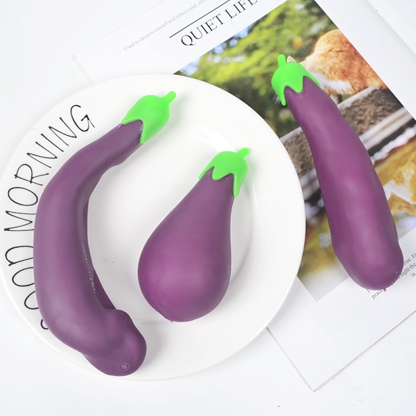 4 stk Lekestue Aubergine Realistiske Aubergine Barnas Kjøkkenleker Strekkbar Leke Barnas Utdanningsleke