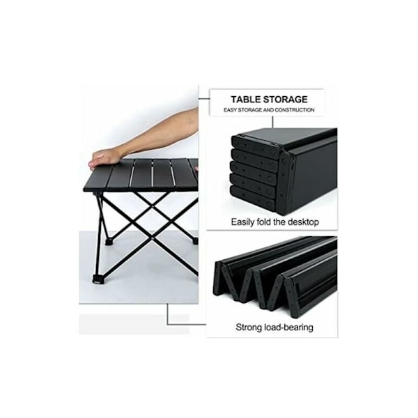 Bærbart campingbord, aluminium campingbord Lille sammenklappeligt campingbord, bord perfekt til camping picnic køkken have tur vandreture