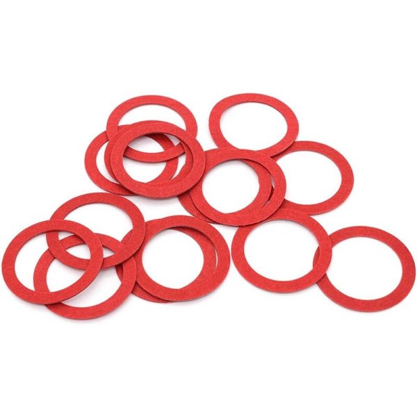 Fiberbrickor Sortiment, 600 st Röda Stålpappers Fiber Plattbrickor Kit Assorterad Isolering Packning