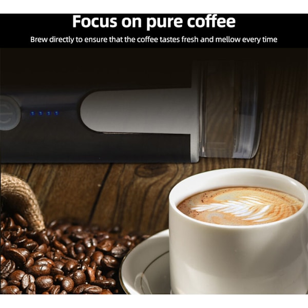 Kaffemaskin Elektrisk Portabel 6 Oz Mini Kaffebryggare för Individuell Portion Med Kaffe i Pulver och Kapslar Uppladdningsbar Ba