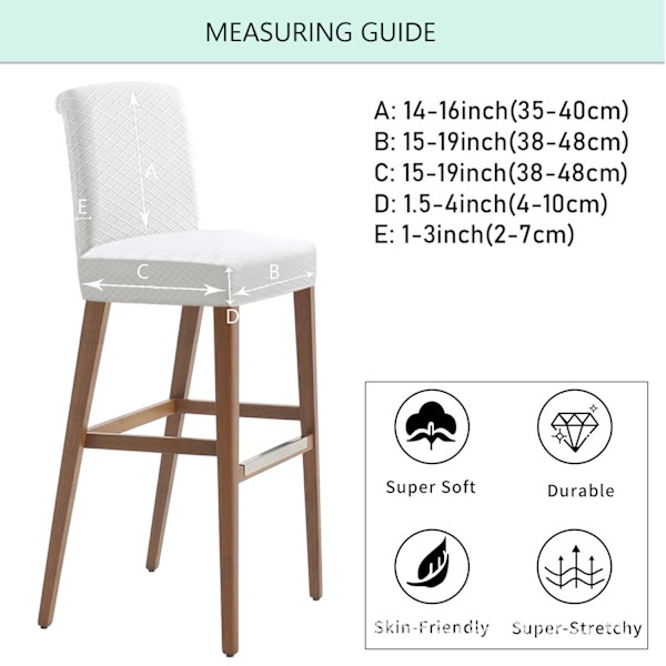 4 st korta bakre långa rutiga jacquard stolsöverdrag - mörkgrå, enfärgade stretch stolsöverdrag, moderna och hållbara, lämpliga för hem hotell restau