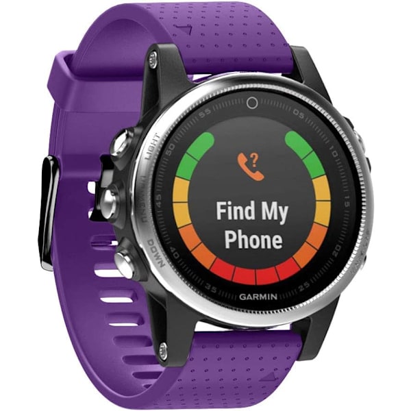 Rem for Garmin Garmin Fenix7S/fenix 6S pro Silikonur (lilla elektroplettering sort spænde)