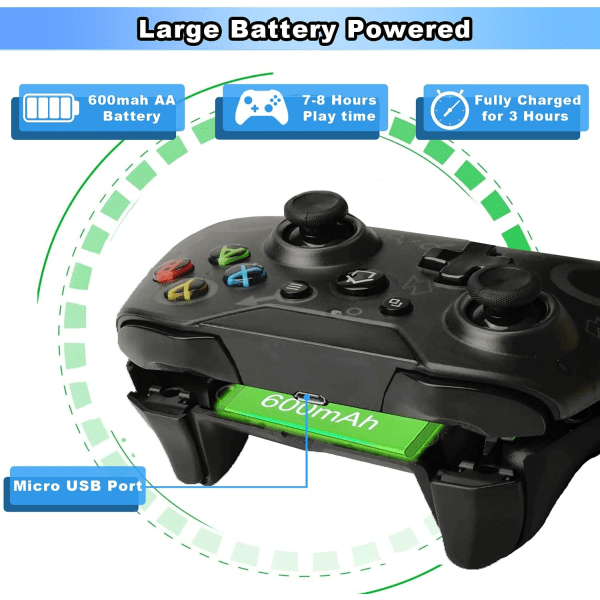 Trådløs gamepad til Xbox One, 2.4G Bluetooth trådløs spilkontr
