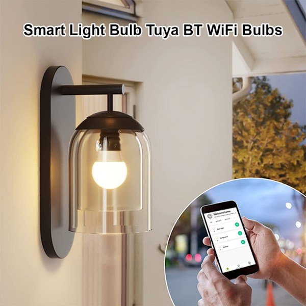 Intelligent glödlampa Tuya Bt Wifi Blouns med dimbar färgändring 9W 800 Lumen 2700-6500k RVB E26/E27 LED-lampa fungerar med Alexa för juldekoration