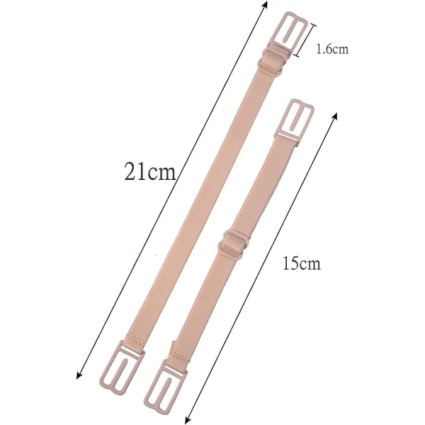 Skridsikker BH-stropper, 6 stk. BH-stropholder Elastisk stropholder Passer til alle kopstørrelser (Sort, Beige, Hvid)