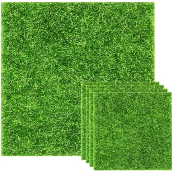 Realistinen vihreä tekonurmi sisä- tai ulkokäyttöön, synteettinen nurmikko puutarhaan, maisemointiin, parvekkeelle, toimistoon, kodin sisustukseen (30x30*1, 15x15*4cm