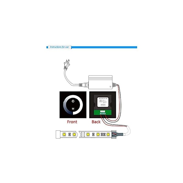 Lysdæmper, LED Lys Lys DC 12V-24V LEG Controller Vægafbryder med UNICOLORE TICTILE SPACEUR Variator