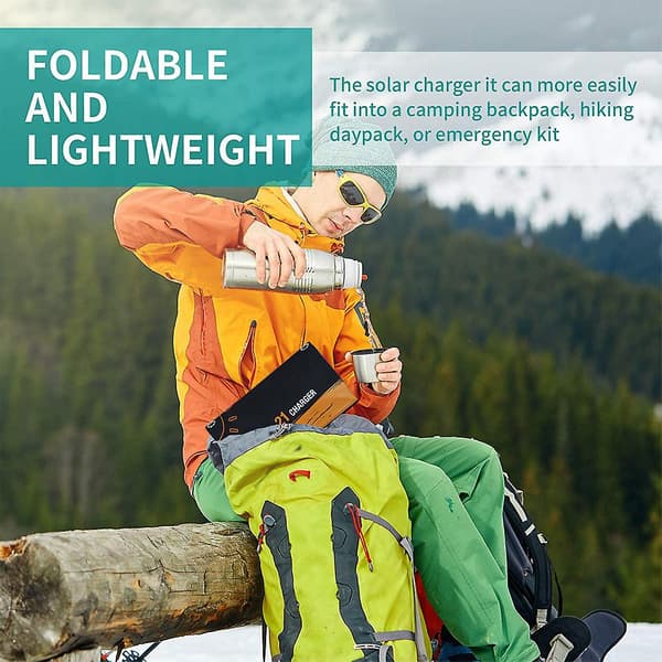 Bærbar solcellepaneloplader 3 Usb-porte Power Banks  Mere, solenergi til camping  Udendørs