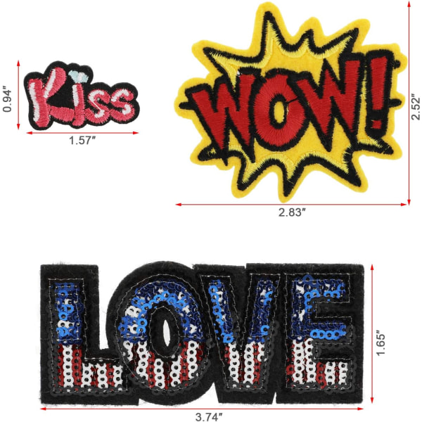 Iron-on Patch, 26pcs Patch Sticker, Sew-on Applique Embroidery Sew-on Patch for Jackets Backpacks Jeans Clothes T-Shirt DIY